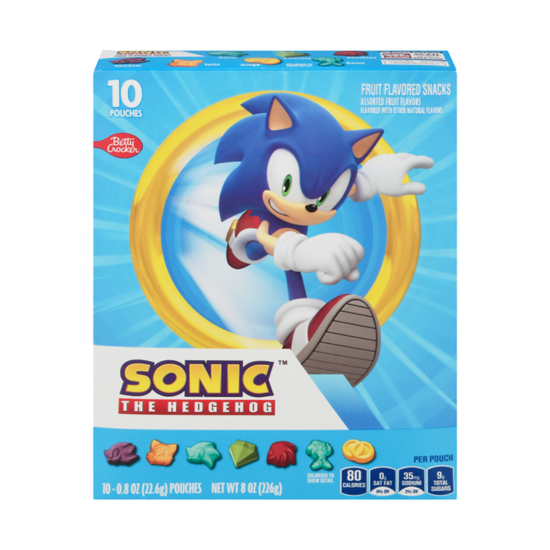 Fruit Snacks Sonic The Hedgehog (10 pouches) Willy Wacky Snacks