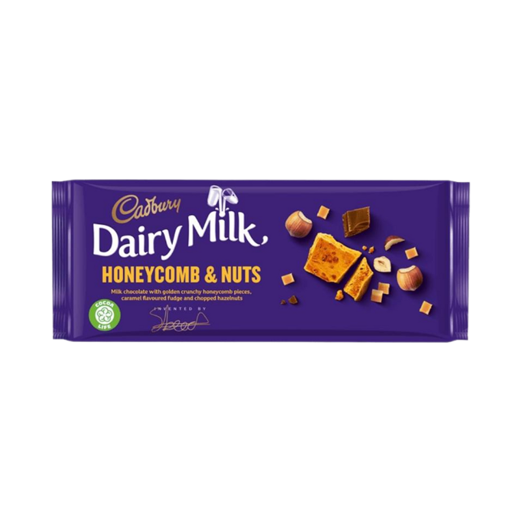 Cadbury Honeycomb & Nuts Chocolate Bar