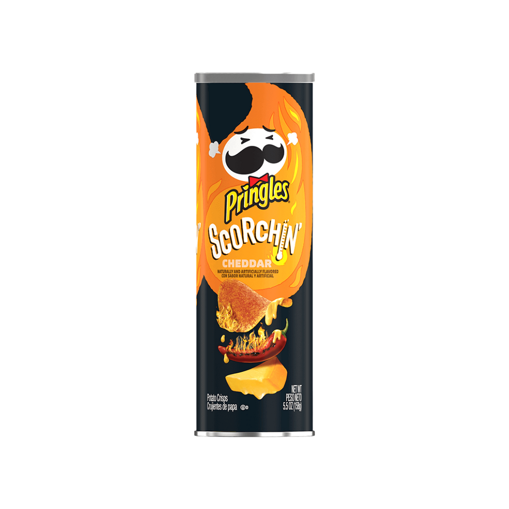 Pringles Scorchin Cheddar Rare Exotic Chips Snacks